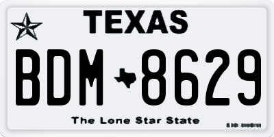 TX license plate BDM8629