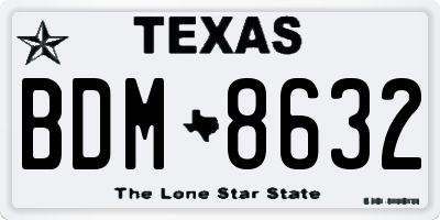 TX license plate BDM8632