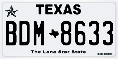 TX license plate BDM8633