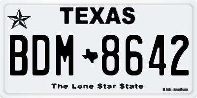 TX license plate BDM8642
