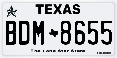TX license plate BDM8655