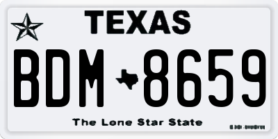TX license plate BDM8659