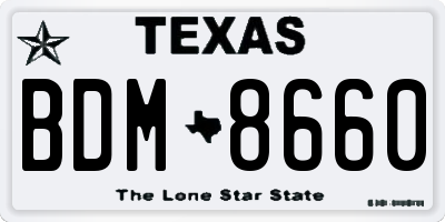 TX license plate BDM8660