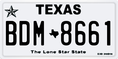 TX license plate BDM8661