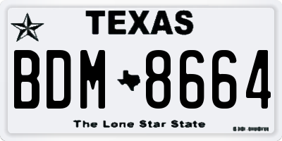 TX license plate BDM8664