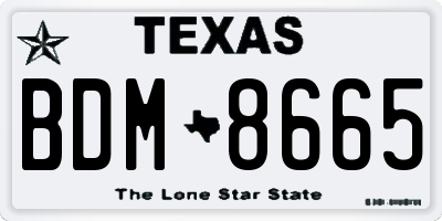 TX license plate BDM8665