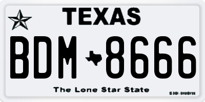 TX license plate BDM8666