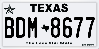 TX license plate BDM8677