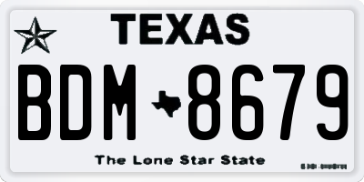 TX license plate BDM8679