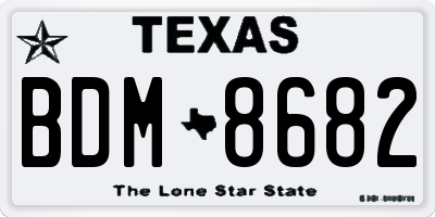 TX license plate BDM8682