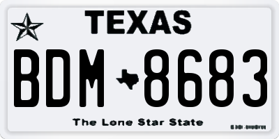 TX license plate BDM8683