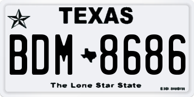 TX license plate BDM8686