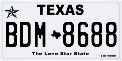 TX license plate BDM8688