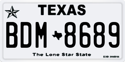 TX license plate BDM8689
