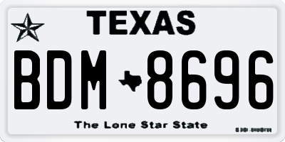 TX license plate BDM8696