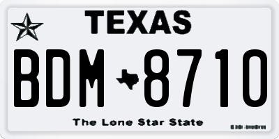 TX license plate BDM8710