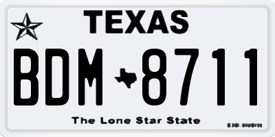 TX license plate BDM8711