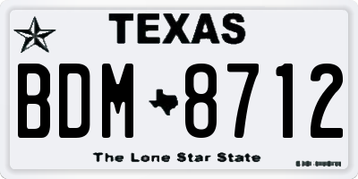 TX license plate BDM8712