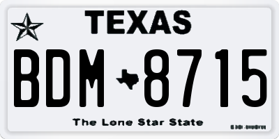 TX license plate BDM8715