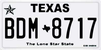 TX license plate BDM8717