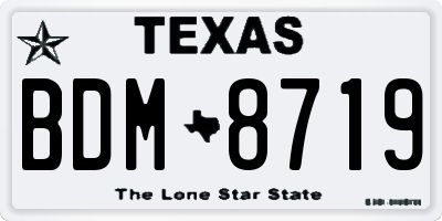 TX license plate BDM8719