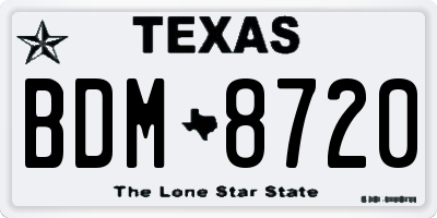 TX license plate BDM8720
