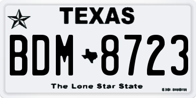 TX license plate BDM8723