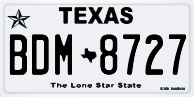 TX license plate BDM8727