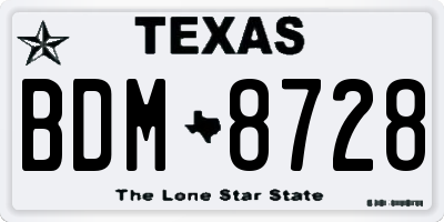 TX license plate BDM8728