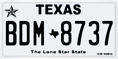 TX license plate BDM8737