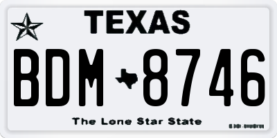 TX license plate BDM8746