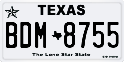 TX license plate BDM8755
