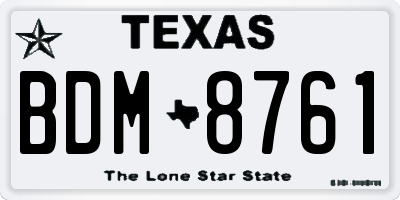 TX license plate BDM8761