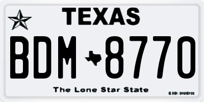 TX license plate BDM8770