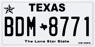 TX license plate BDM8771