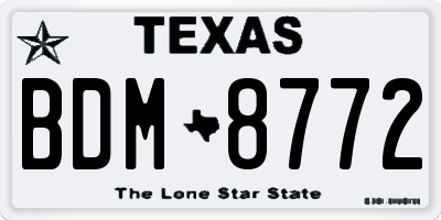 TX license plate BDM8772