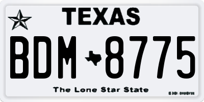 TX license plate BDM8775