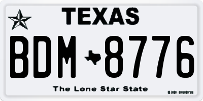 TX license plate BDM8776