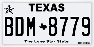 TX license plate BDM8779