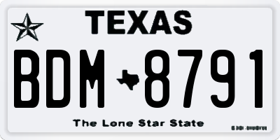 TX license plate BDM8791