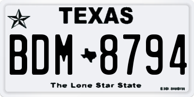 TX license plate BDM8794