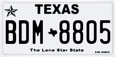 TX license plate BDM8805