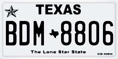 TX license plate BDM8806