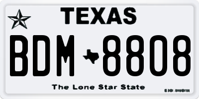 TX license plate BDM8808