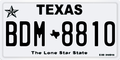 TX license plate BDM8810