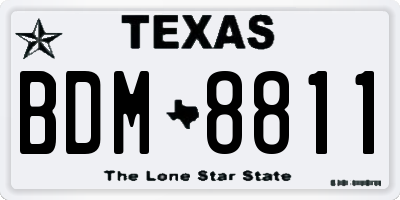 TX license plate BDM8811