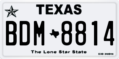 TX license plate BDM8814