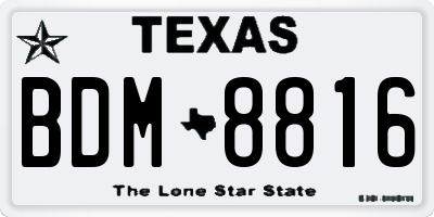TX license plate BDM8816