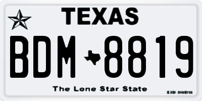 TX license plate BDM8819
