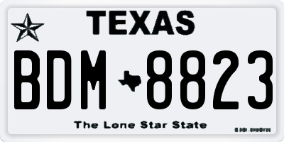 TX license plate BDM8823